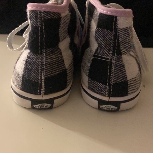 Vans Camryn Black/White Plaid, Turquoise and Purple Trim Womens Size 7 - Picture 5 of 11
